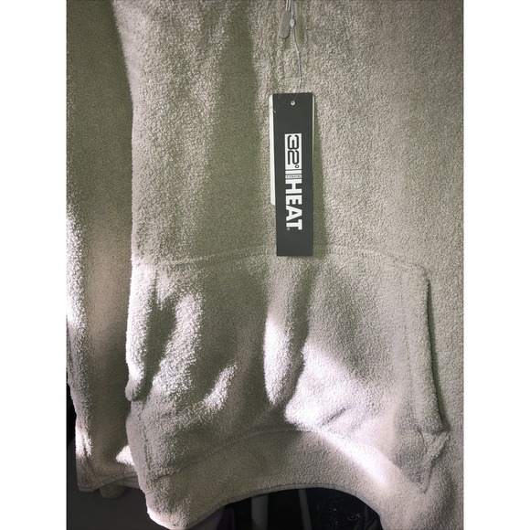 32 Degree Heat Cool Oat Tan Mens Quarter Zip Pullover Warm Large Pocket NWT - Picture 5 of 12